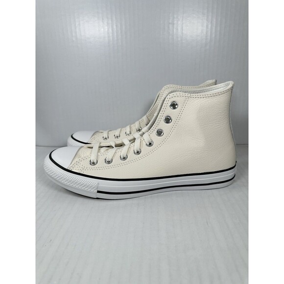 Size 8 Mens Converse Chuck Taylor All Star Leather HIGH TOP OFF White A05593C - Picture 4 of 9